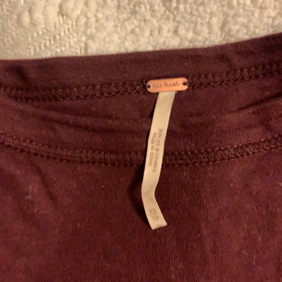 Free people embroidered gold and burgundy top - Picture 4 of 4